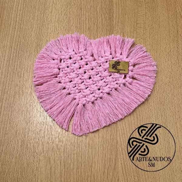 Posavasos/adorno corazón en macramé – 4 colores - Image 2