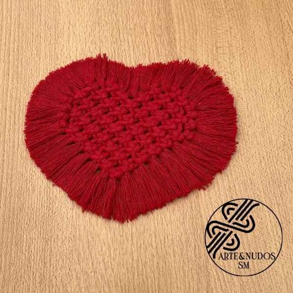 Posavasos/adorno corazón en macramé – 4 colores - Image 3