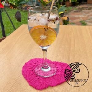 Posavasos/adorno corazón en macramé – 4 colores